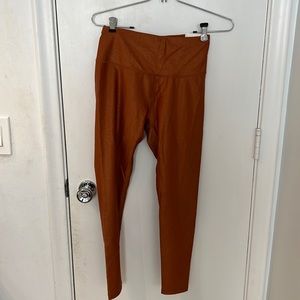 Metallic Copper High Rise Leggings